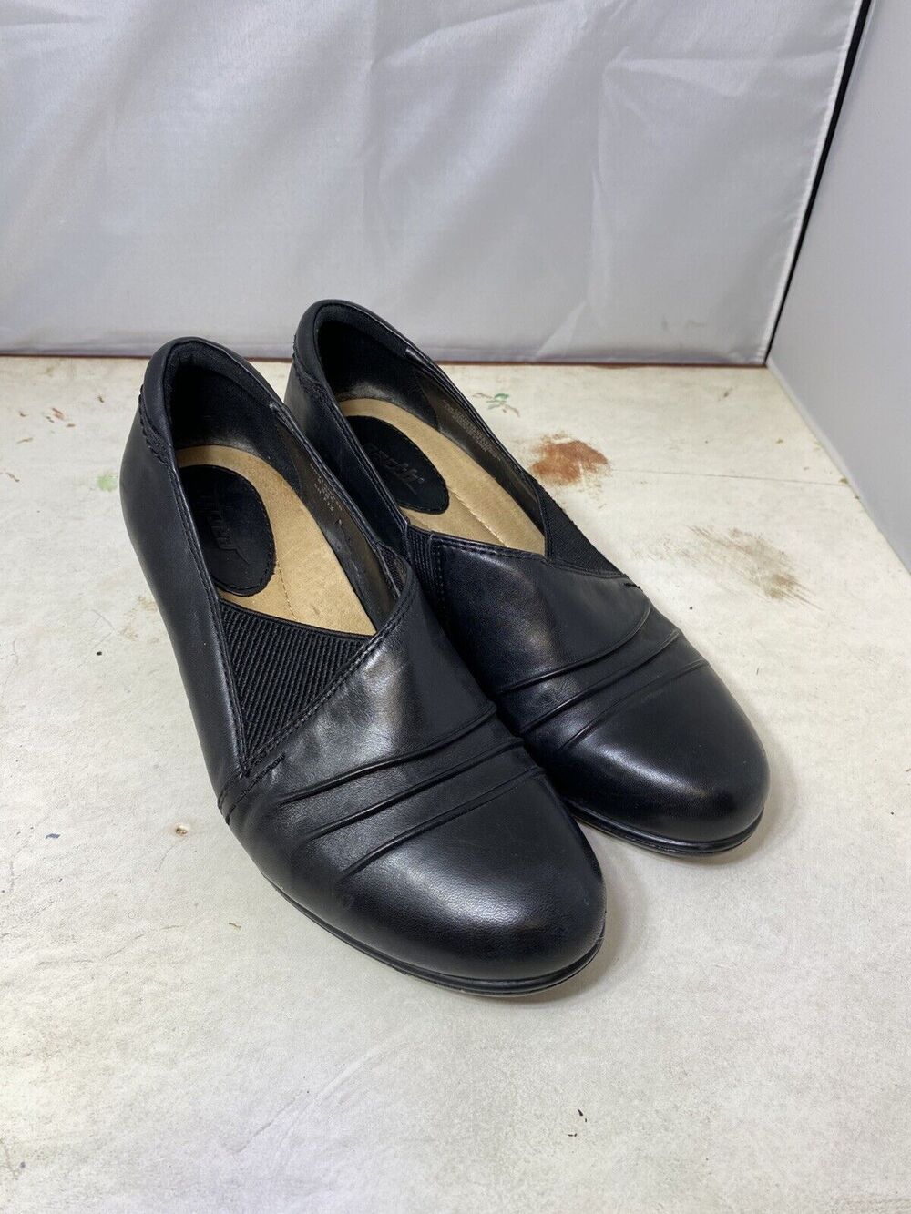 Earth Daytripper Women's Black Leather Heels Shoes 8B